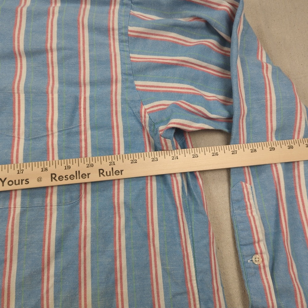 Vtg Polo Ralph Lauren Shirt Mens Extra Large Striped Blaire Cotton Linen Oxford - Picture 6 of 11